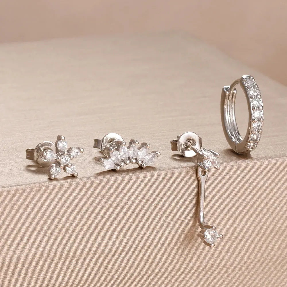 4-Piece Gold Huggie Hoop & Stud Set – Stainless Steel