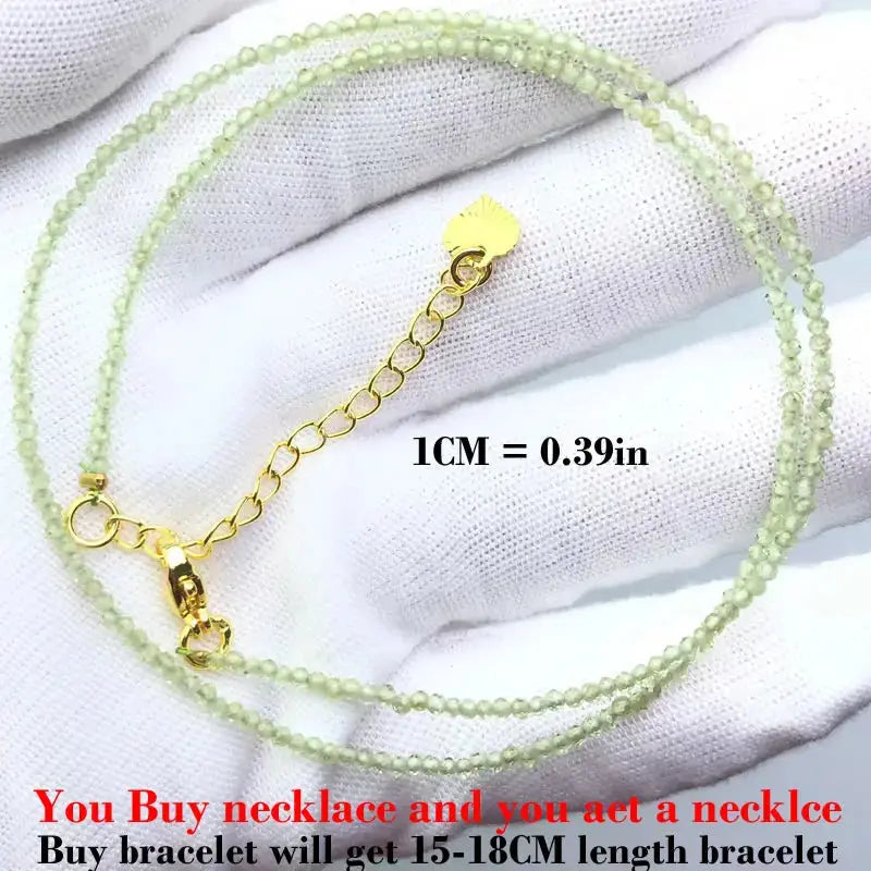 ⭐ Mini Natural Stone Beads Necklace – 2mm Faceted Choker