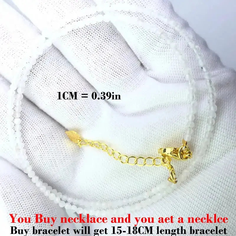 ⭐ Mini Natural Stone Beads Necklace – 2mm Faceted Choker