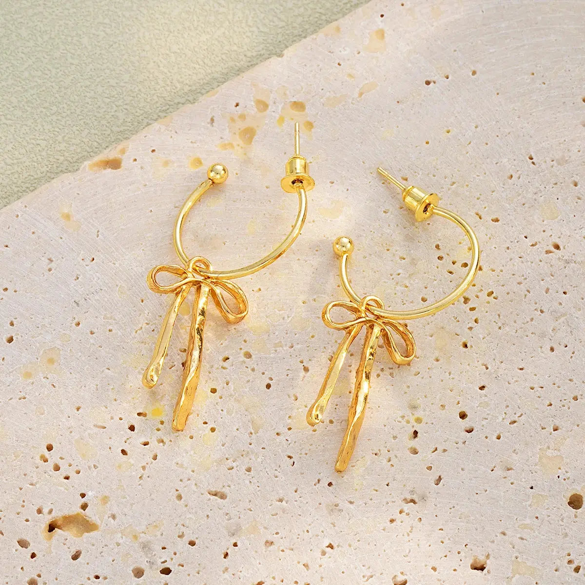 Luxury Gold Bow Tassel Earrings