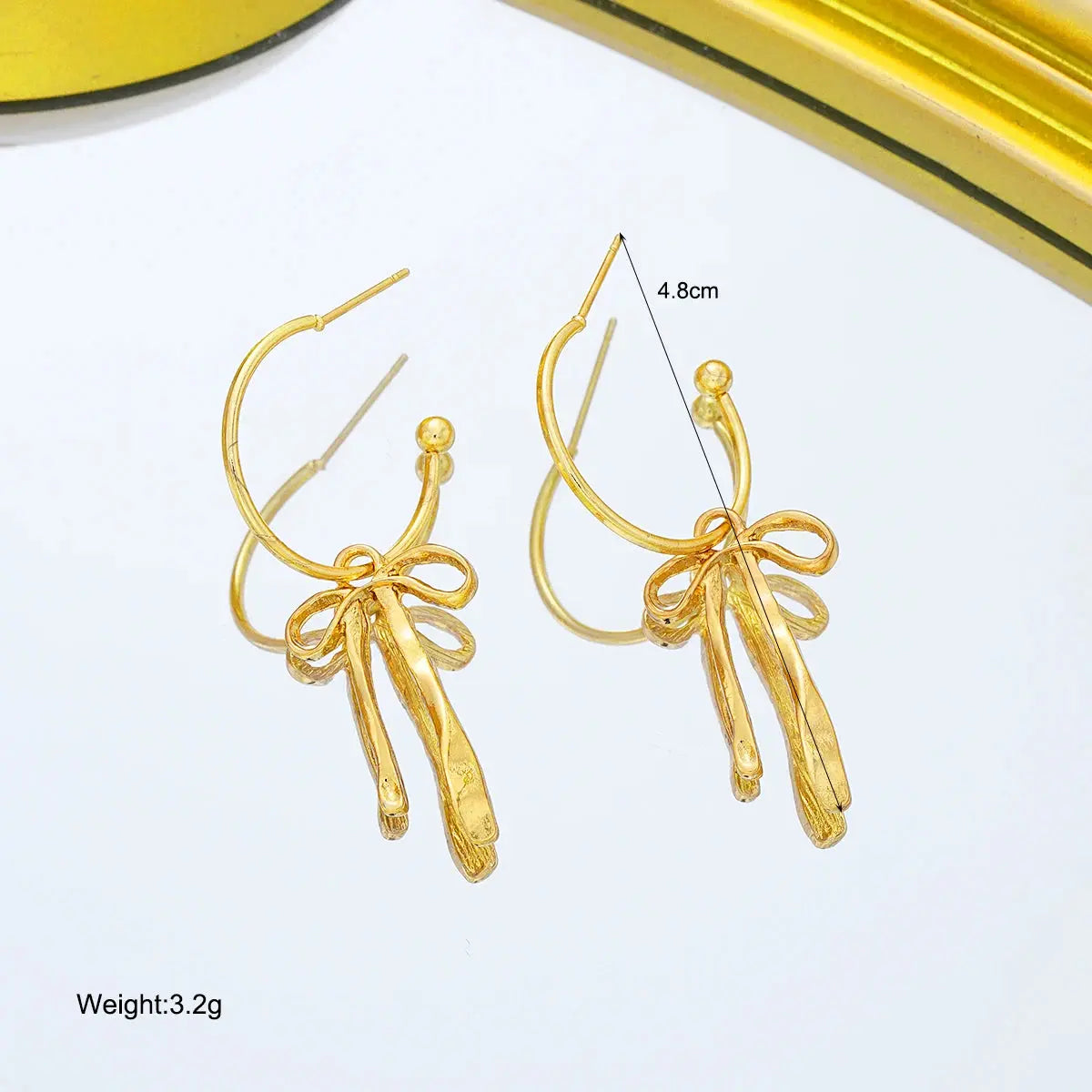 Luxury Gold Bow Tassel Earrings