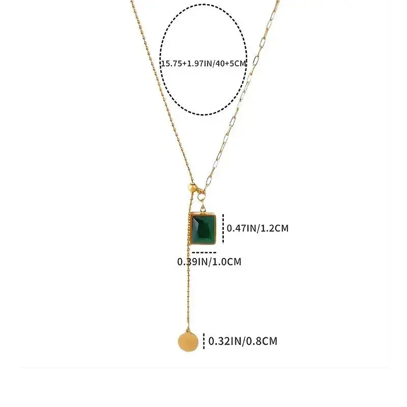 ⭐ Emerald Duo-Layer Gold Necklace