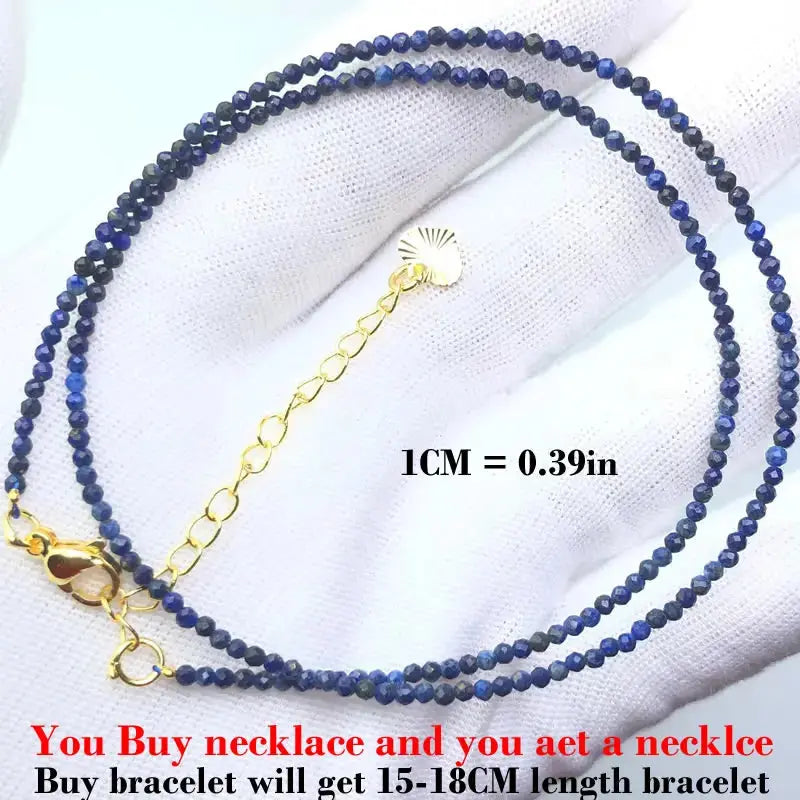 ⭐ Mini Natural Stone Beads Necklace – 2mm Faceted Choker