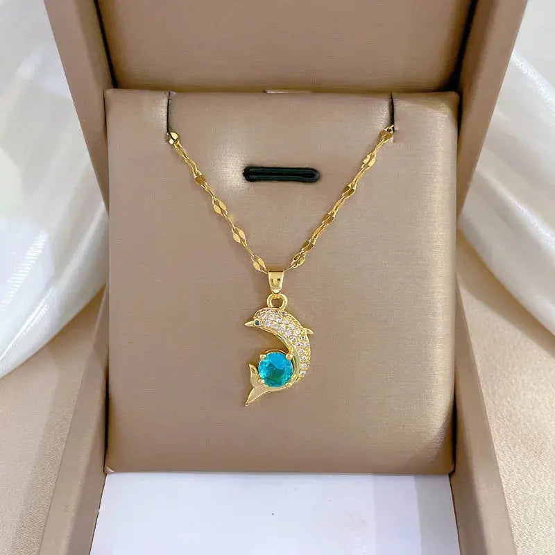 ⭐ Emerald Duo-Layer Gold Necklace