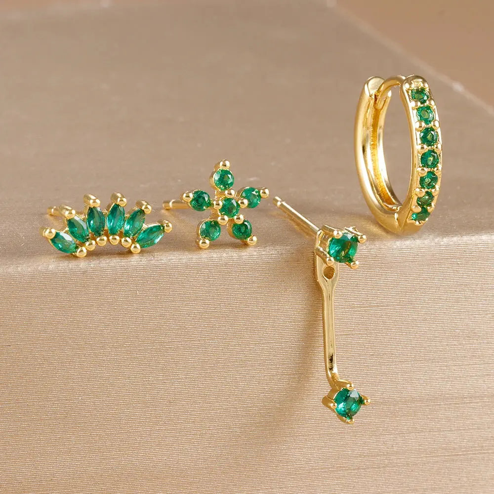 4-Piece Gold Huggie Hoop & Stud Set – Stainless Steel