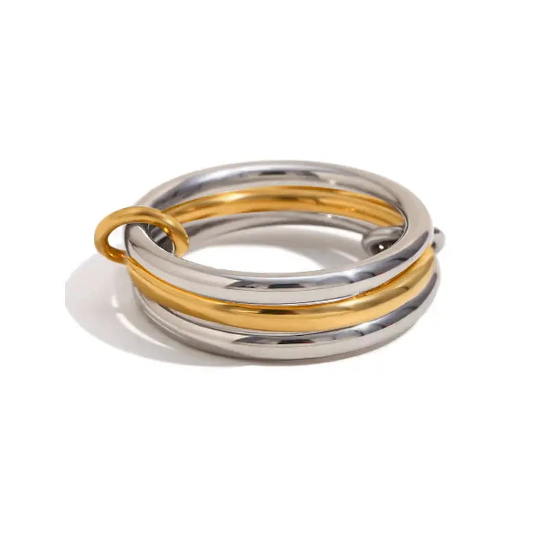 Dual-Color Interlock Ring – Hypoallergenic