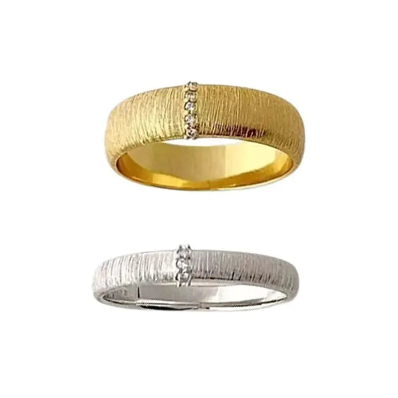 Vintage Matte Frost Ring – Gold Zircon