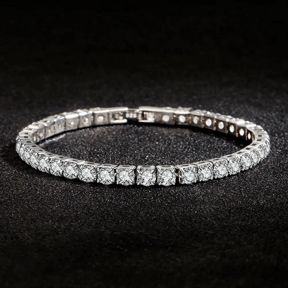 ⭐ S925 Sterling Silver Tennis Bracelet – 4mm Zircon Shine