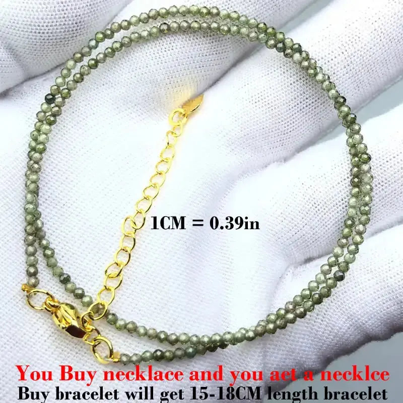 ⭐ Mini Natural Stone Beads Necklace – 2mm Faceted Choker