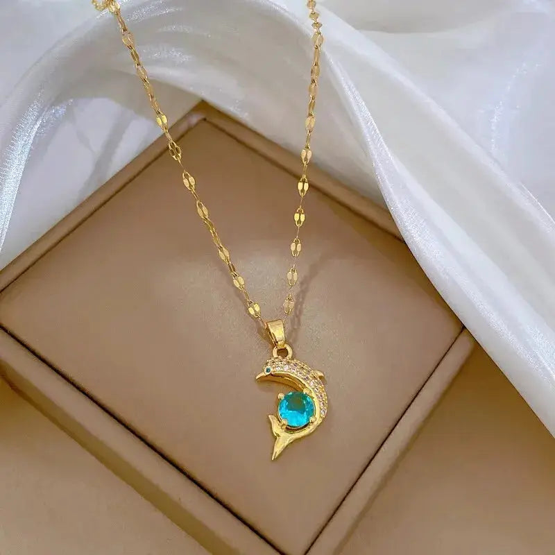 ⭐ Emerald Duo-Layer Gold Necklace