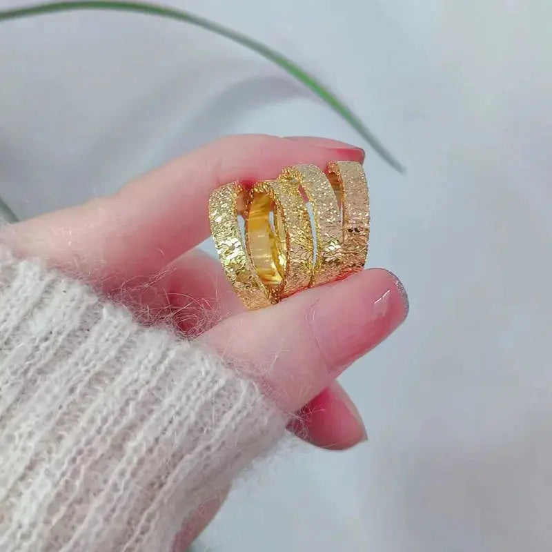 Gold Broken Ice Ring – Stainless Steel