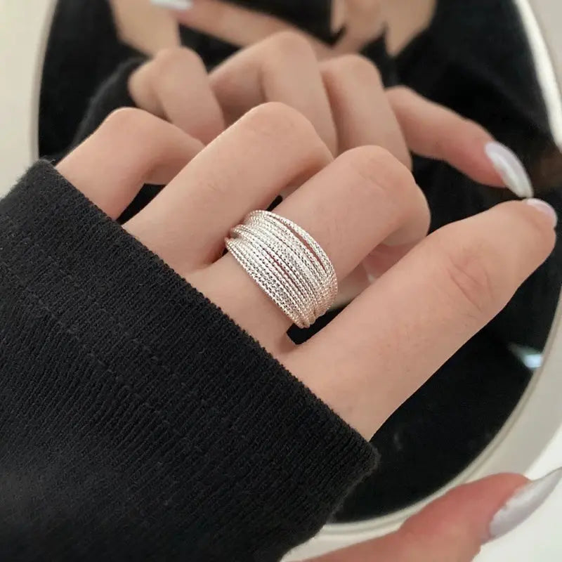 Vintage Matte Frost Ring – Gold Zircon