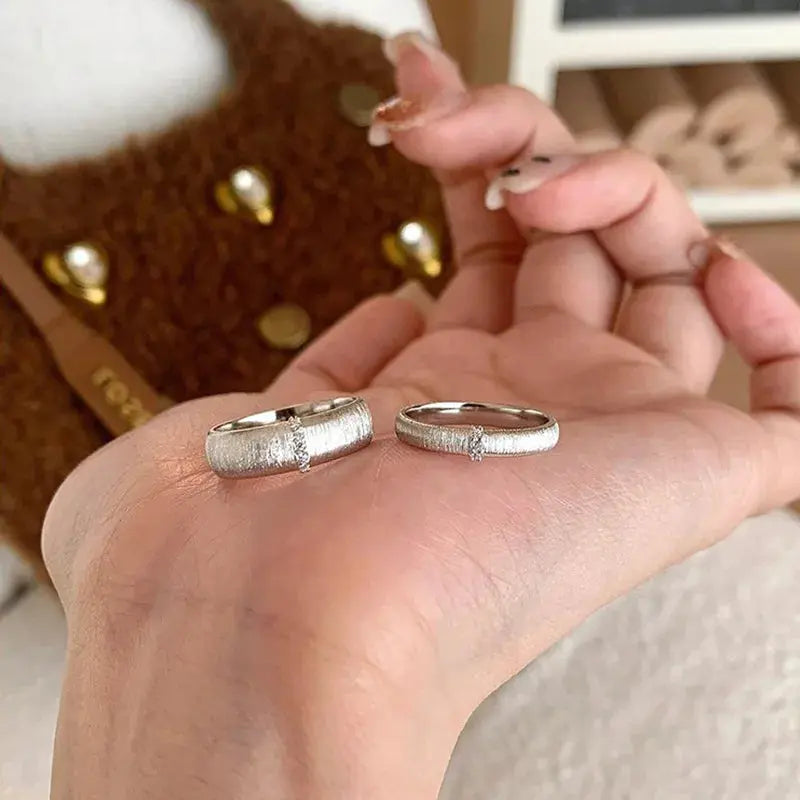 Vintage Matte Frost Ring – Gold Zircon