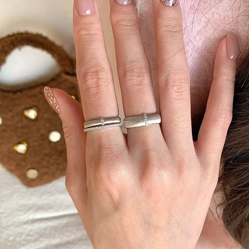 Vintage Matte Frost Ring – Gold Zircon