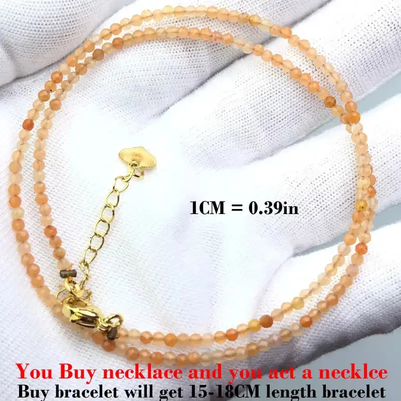 ⭐ Mini Natural Stone Beads Necklace – 2mm Faceted Choker