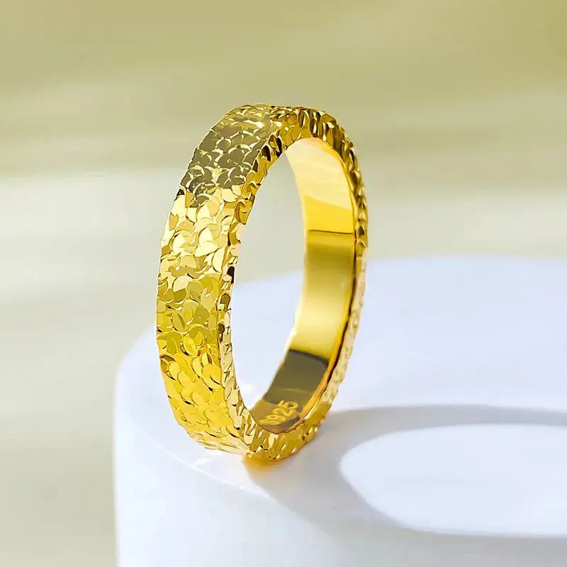 Gold Broken Ice Ring – Stainless Steel