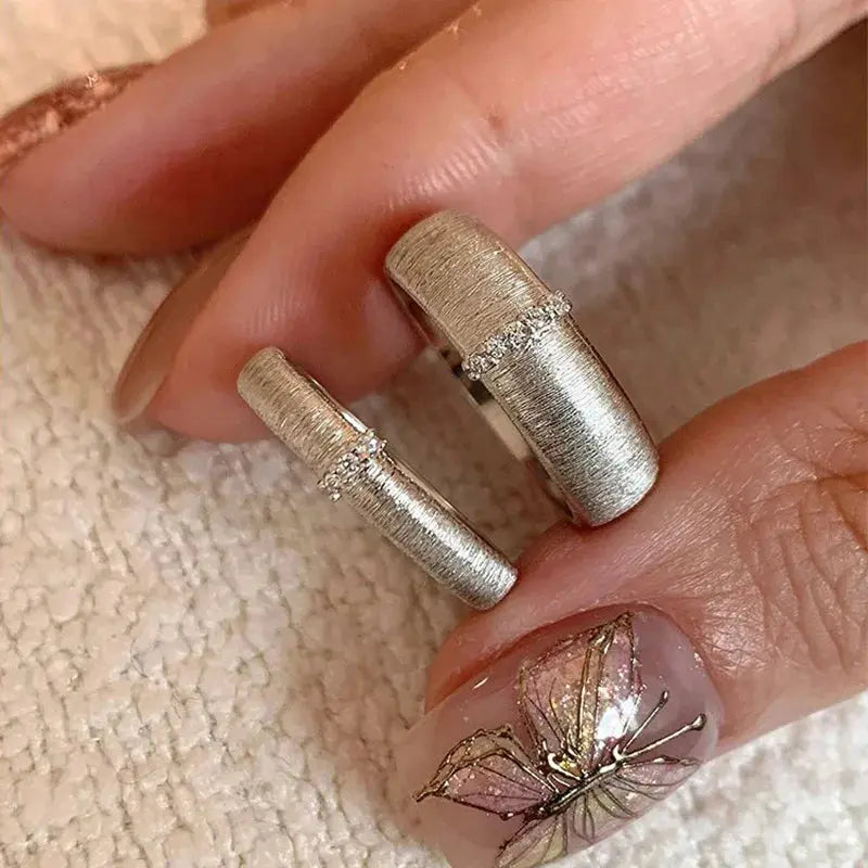 Vintage Matte Frost Ring – Gold Zircon