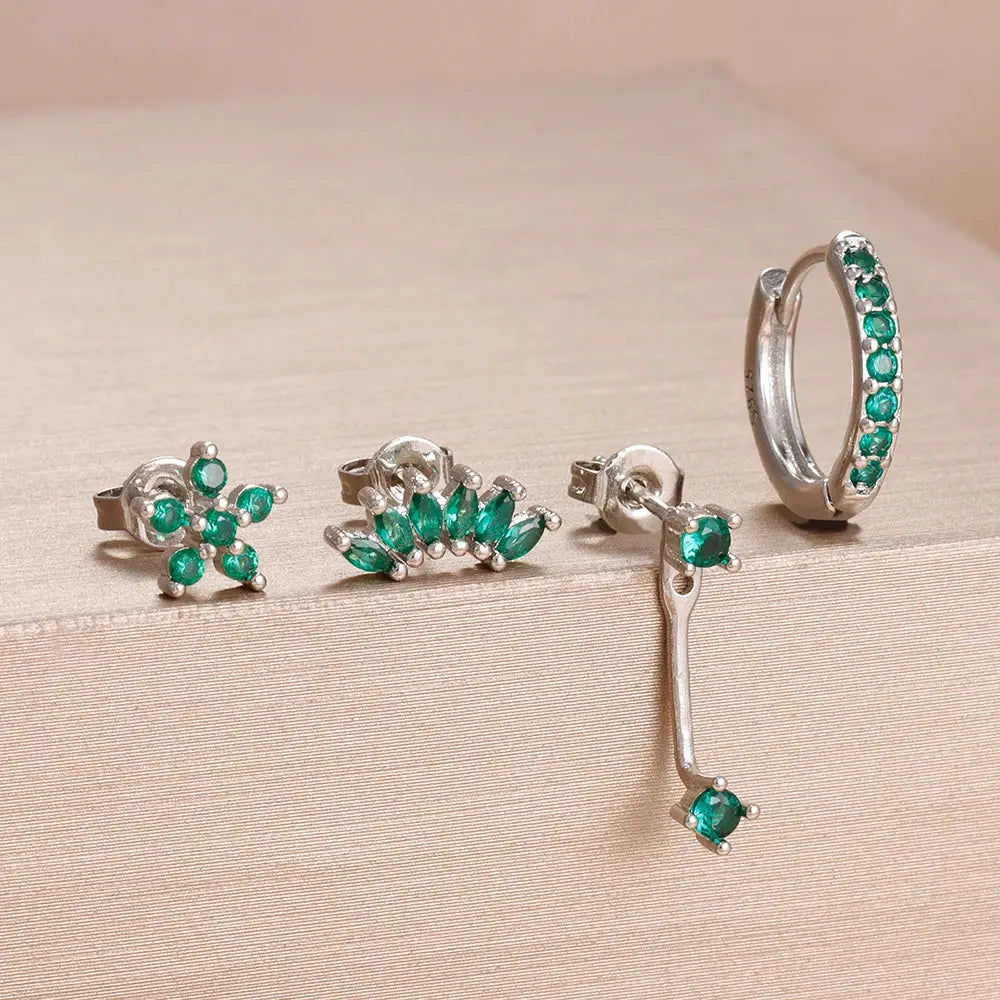 4-Piece Gold Huggie Hoop & Stud Set – Stainless Steel