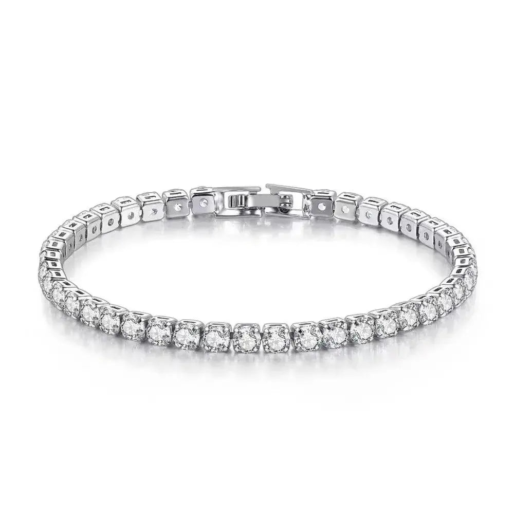 ⭐ S925 Sterling Silver Tennis Bracelet – 4mm Zircon Shine
