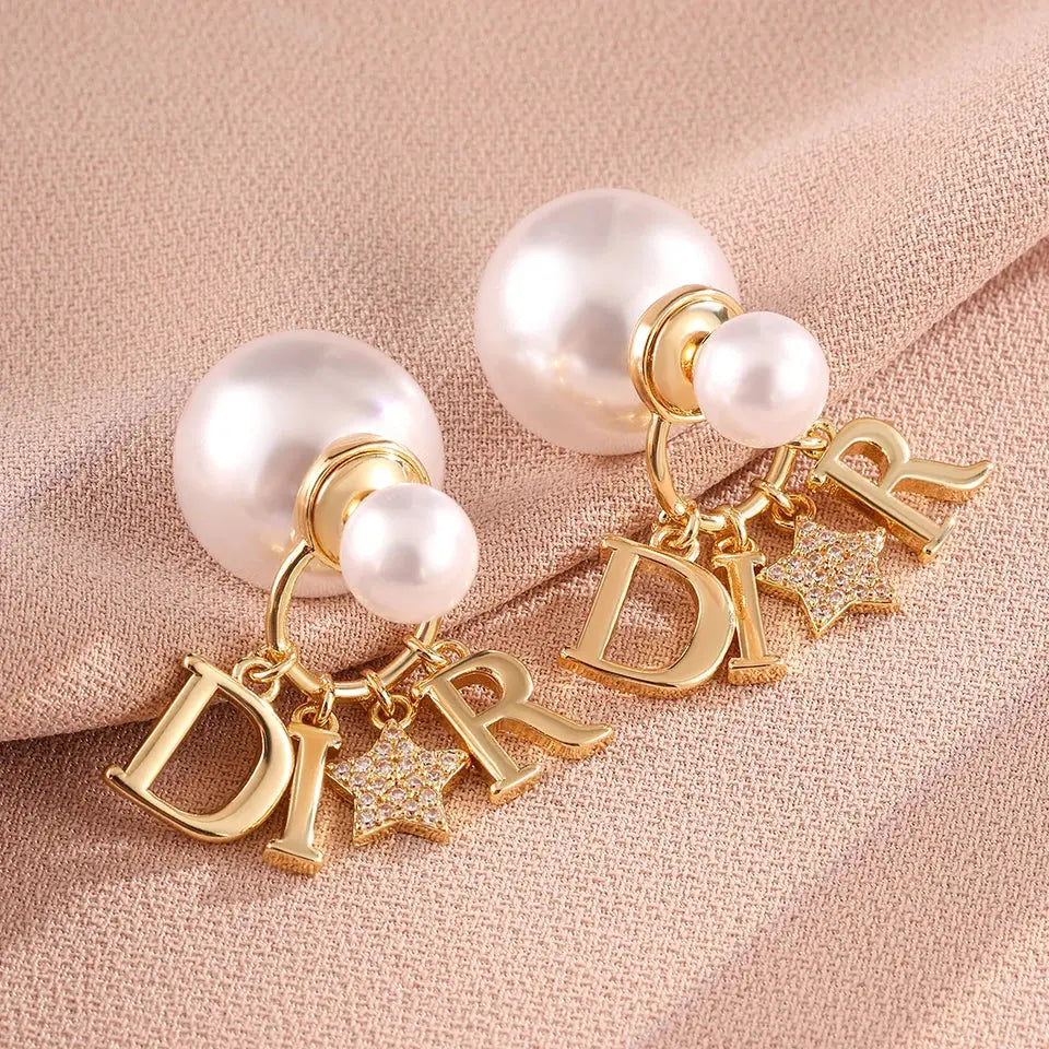 ⭐ Elegant Pearl & Star Earrings – Fashion Jewelry