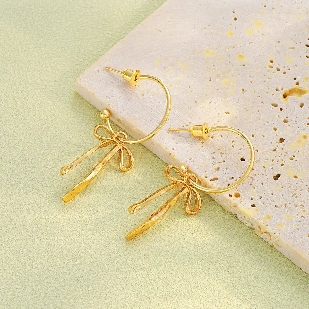 Luxury Gold Bow Tassel Earrings