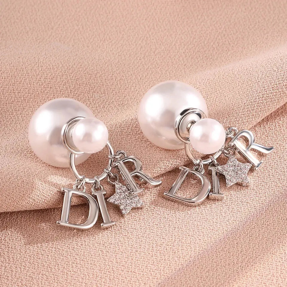 ⭐ Elegant Pearl & Star Earrings – Fashion Jewelry
